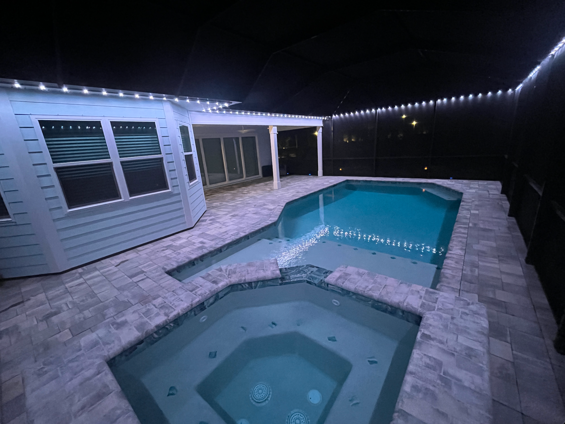 Home with permanent lights installed